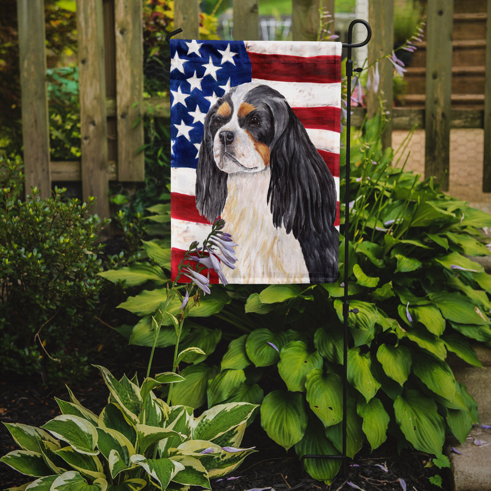 Drapeau américain USA avec drapeau Cavalier Spaniel taille jardin