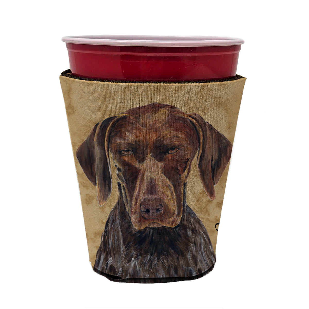 German Shorthaired Pointer Red Cup Beverage Insulator Hugger  the-store.com.