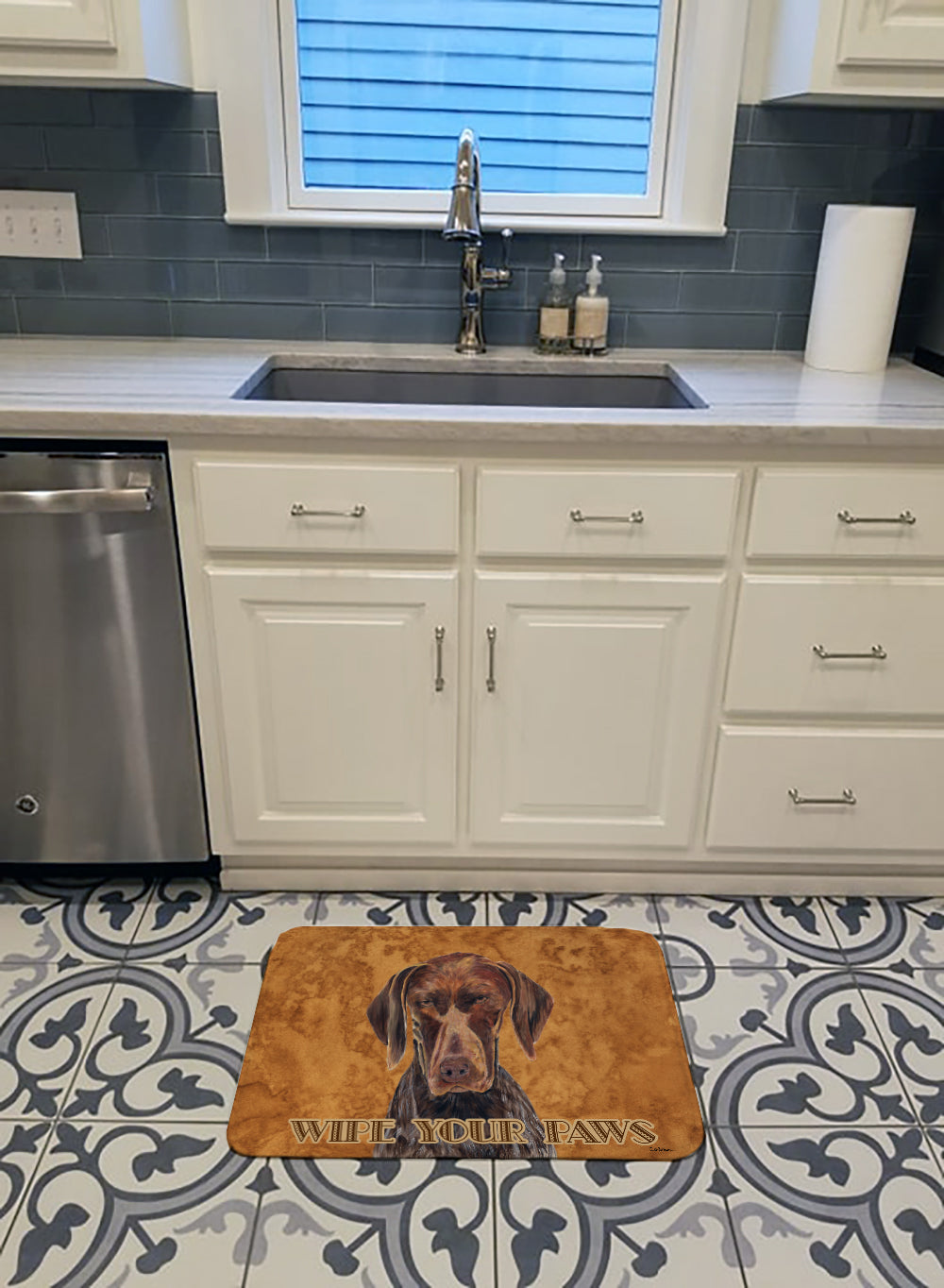 German Shorthaired Pointer Wipe your Paws Machine Washable Memory Foam Mat SC9117RUG - the-store.com