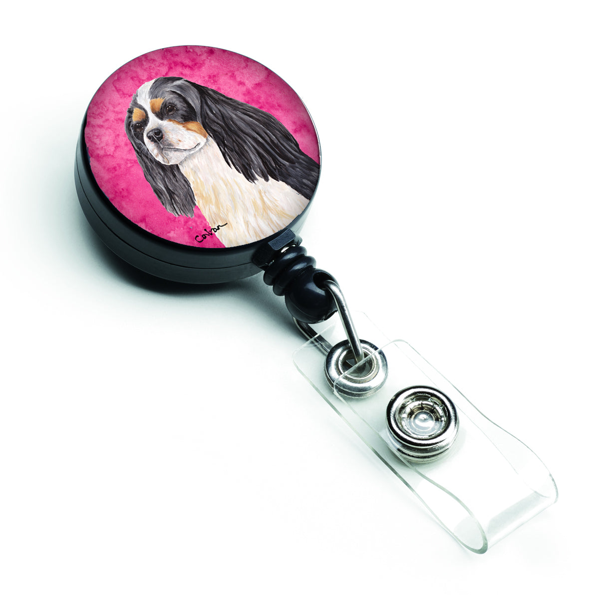 Cavalier Spaniel Retractable Badge Reel or ID Holder with Clip.
