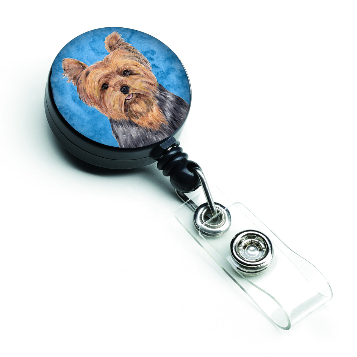 Yorkie Retractable Badge Reel or ID Holder with Clip.
