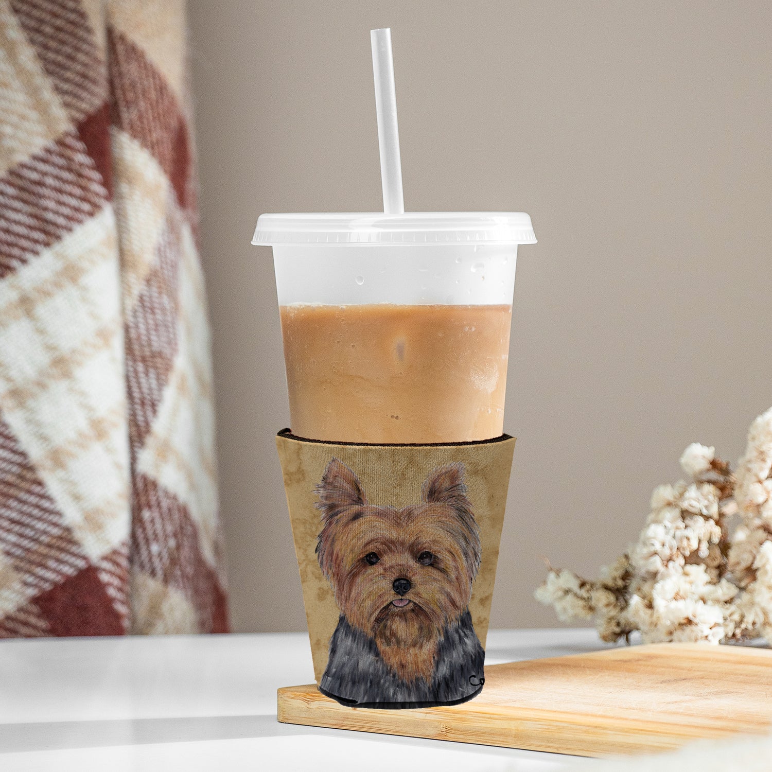 Yorkie Red Cup Beverage Insulator Hugger  the-store.com.