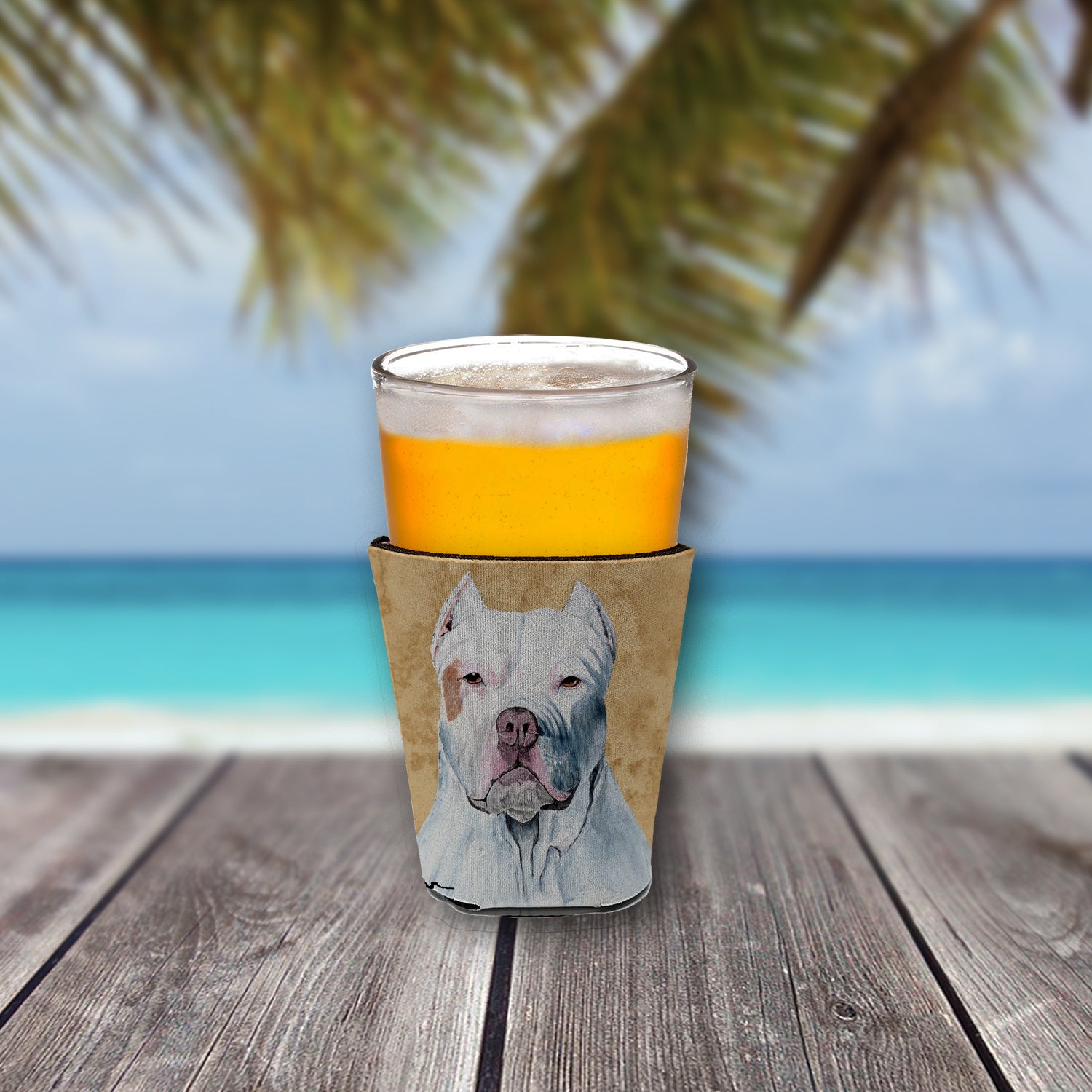 Pit Bull Red Cup Beverage Insulator Hugger