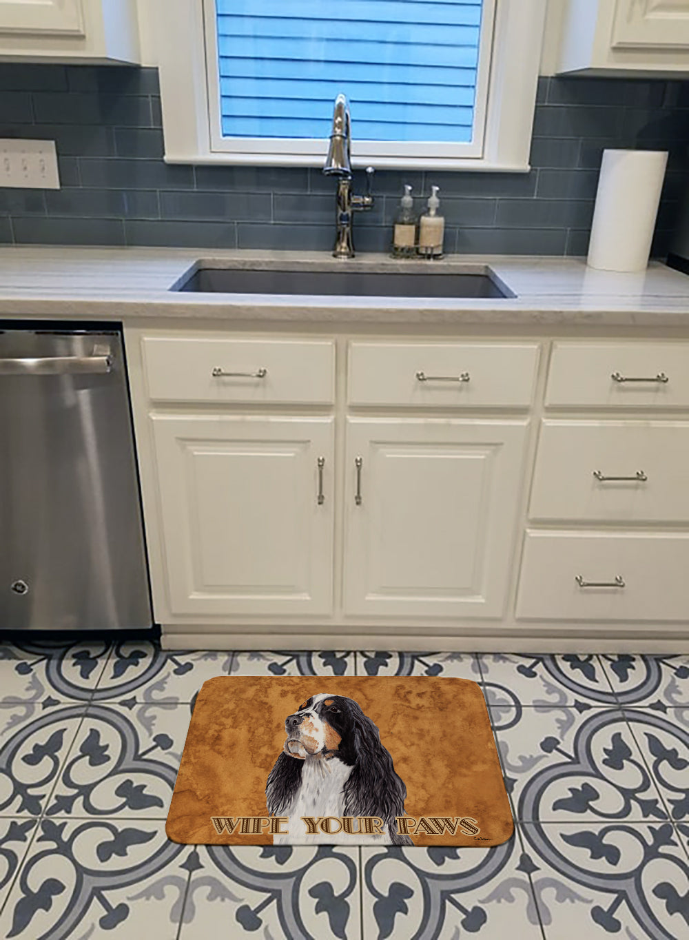 Springer Spaniel Wipe your Paws Machine Washable Memory Foam Mat SC9134RUG - the-store.com