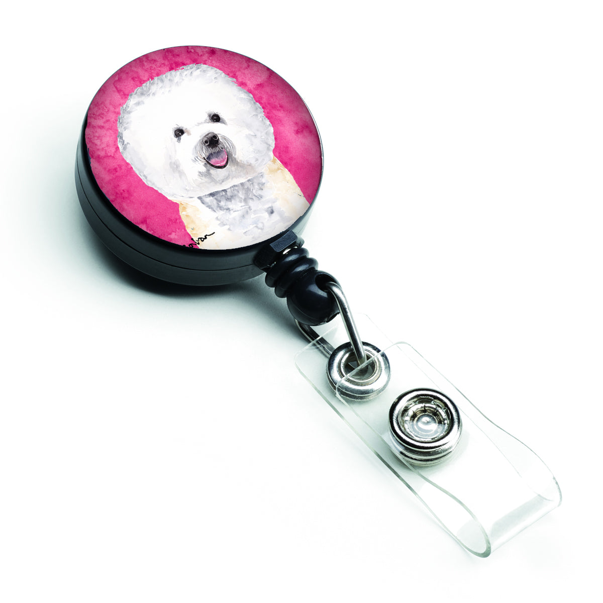 Bichon Frise Retractable Badge Reel or ID Holder with Clip