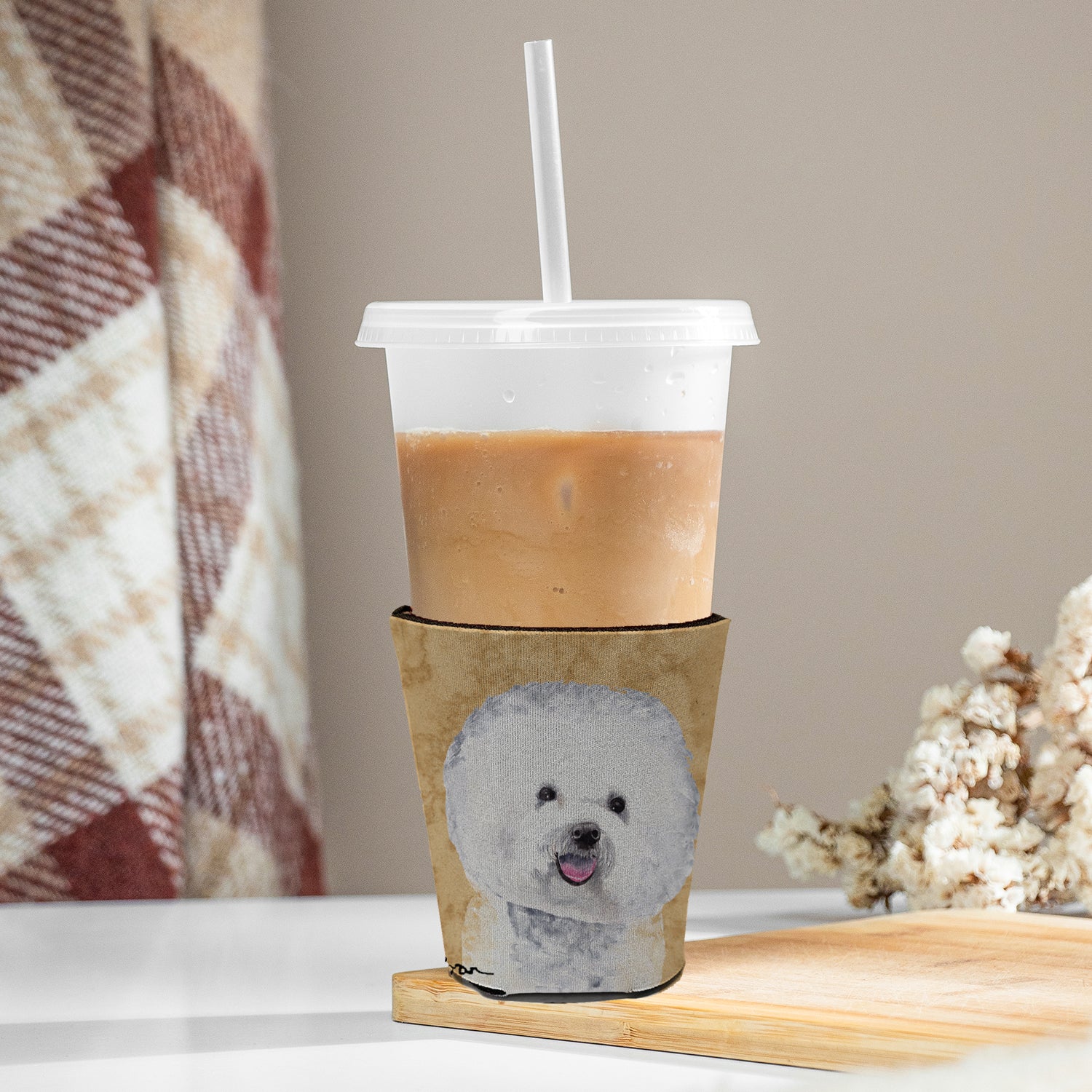 Bichon Frise Red Solo Cup Beverage Isolator Hugger