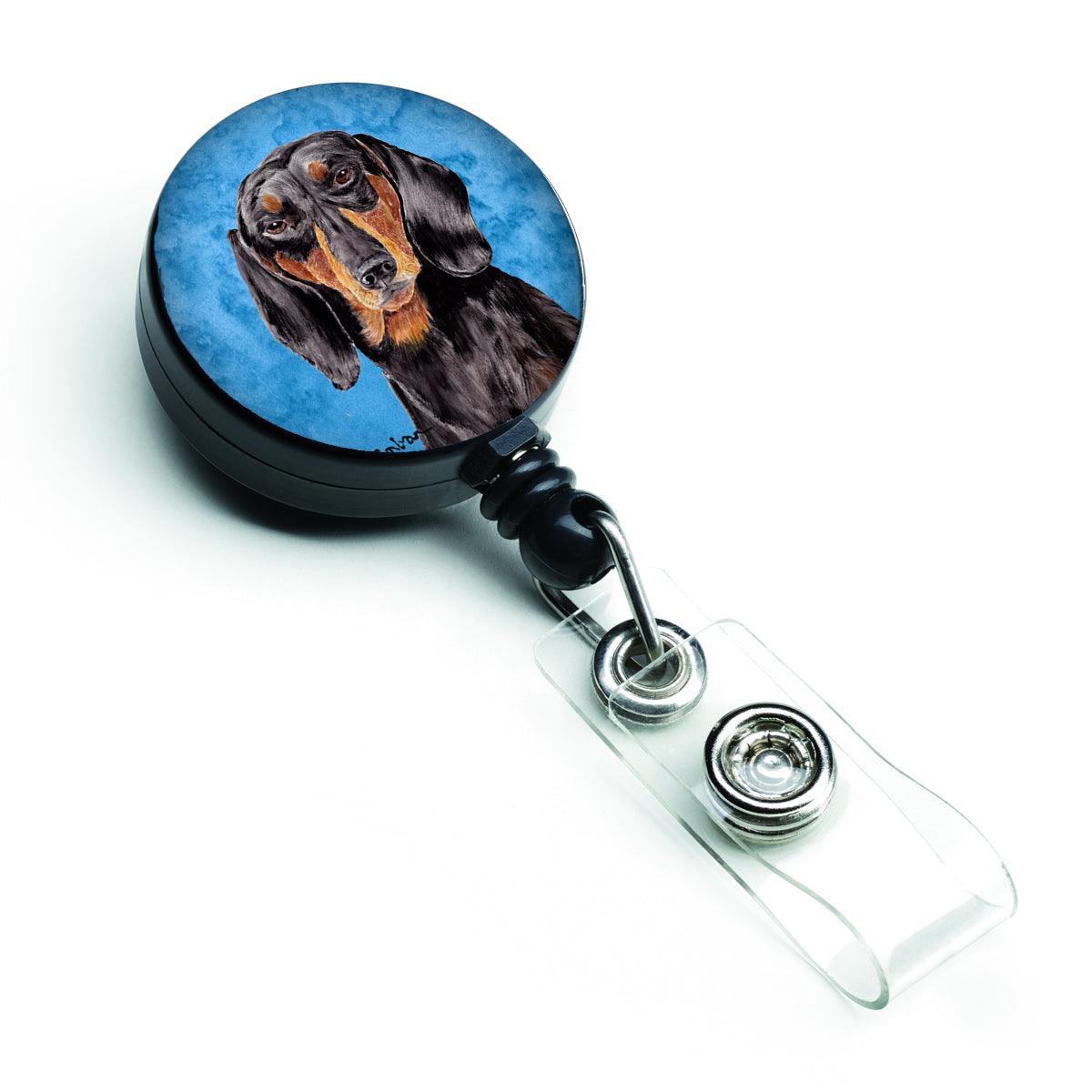 Dachshund Retractable Badge Reel or ID Holder with Clip.
