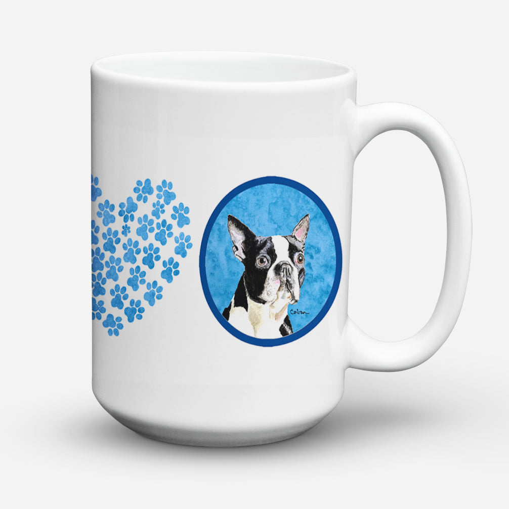 Boston Terrier Dishwasher Safe Microwavable Ceramic Coffee Mug 15 ounce  the-store.com.