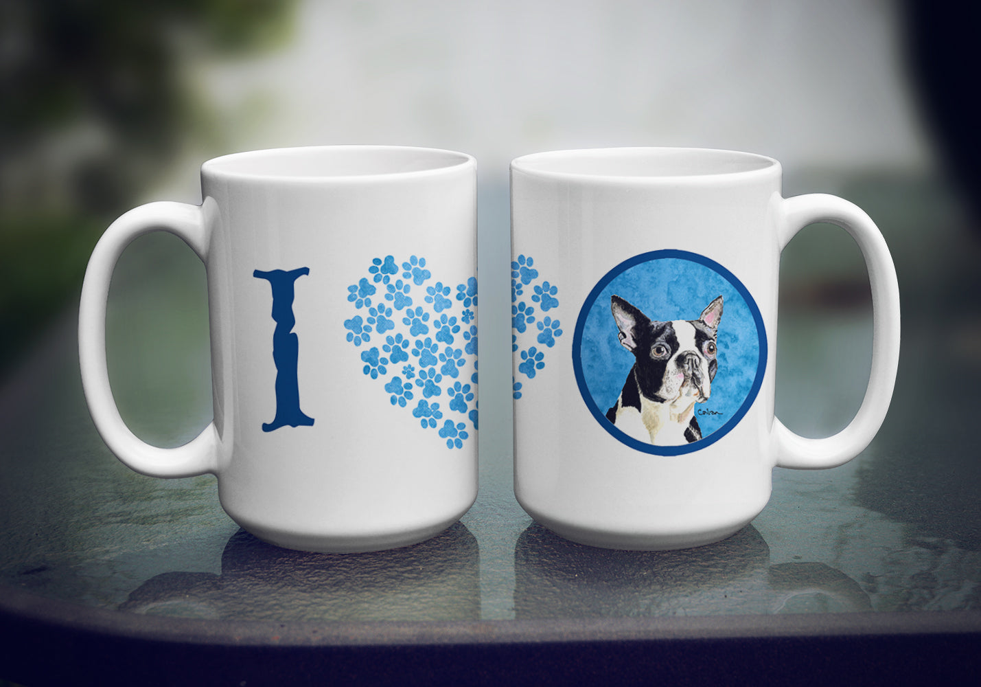 Boston Terrier Dishwasher Safe Microwavable Ceramic Coffee Mug 15 ounce