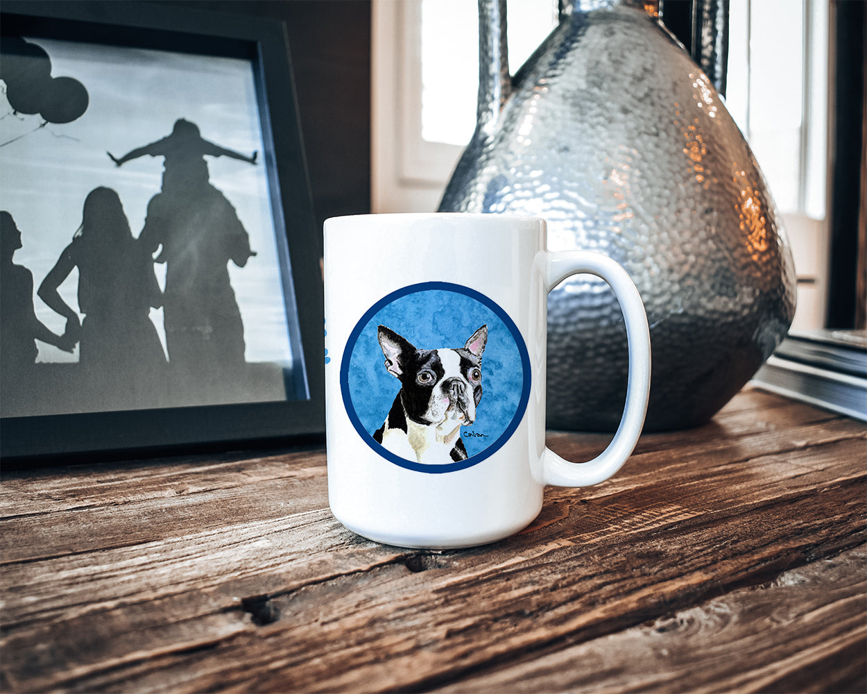 Boston Terrier Dishwasher Safe Microwavable Ceramic Coffee Mug 15 ounce  the-store.com.