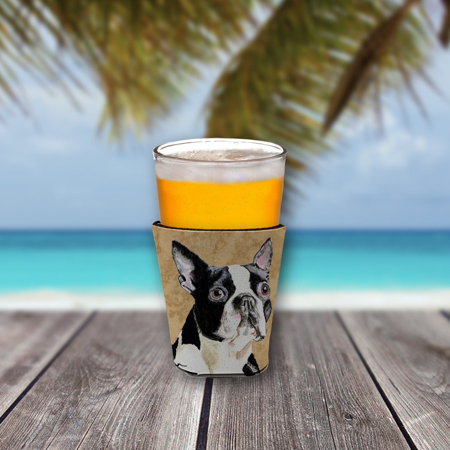 Boston Terrier Red Cup Beverage Insulator Hugger  the-store.com.