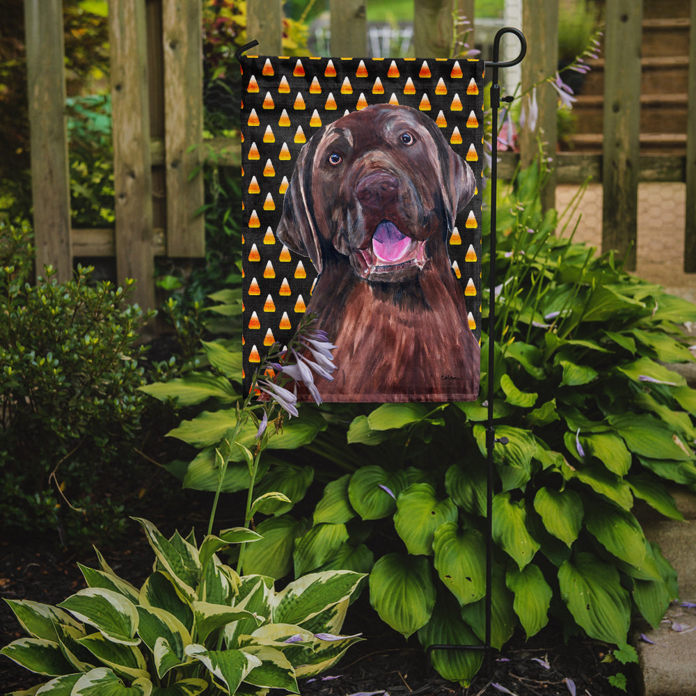 Labrador Chocolate Candy Corn Halloween Portrait Flag Garden Size