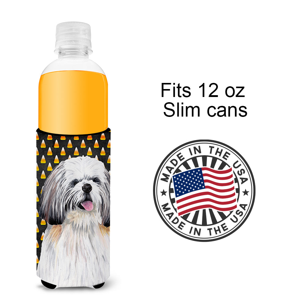 Shih Tzu Candy Corn Halloween Portrait Ultra Beverage Insulators for slim cans SC9164MUK.