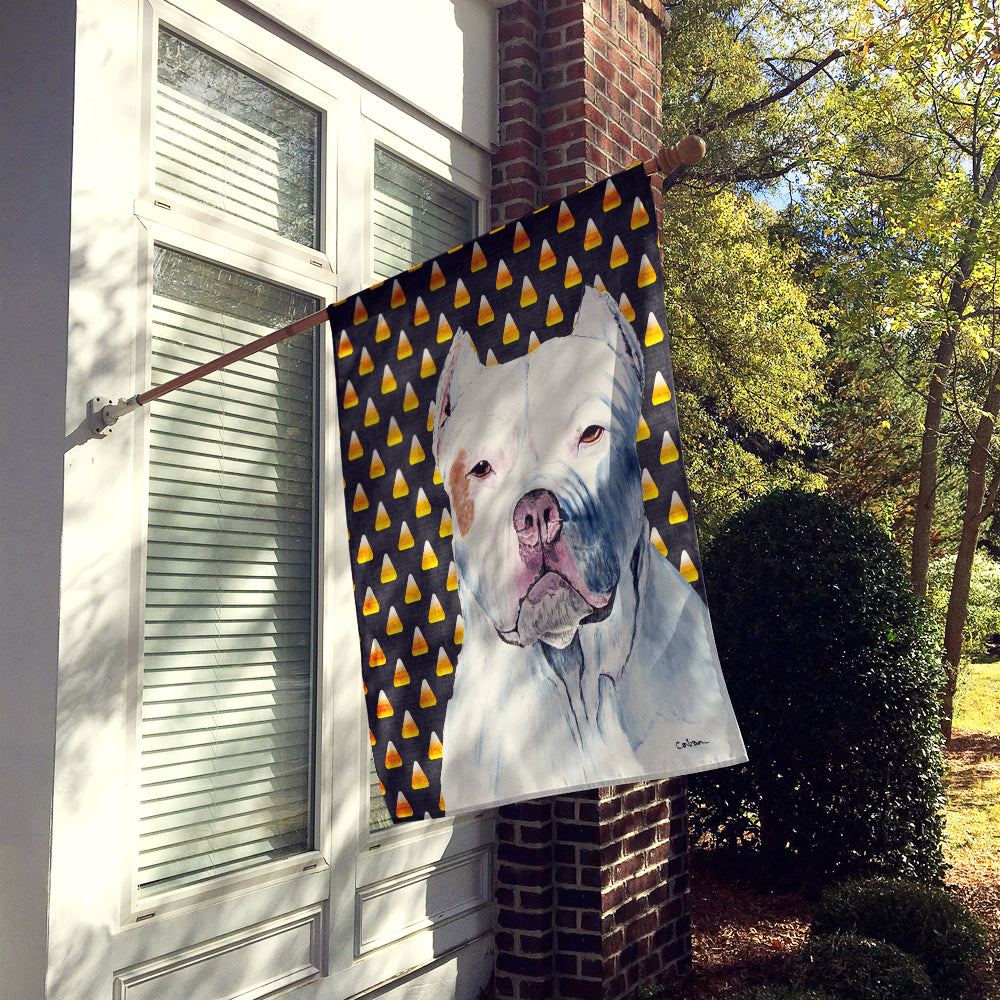Pit Bull Candy Corn Halloween Portrait Flag Canvas House Size  the-store.com.