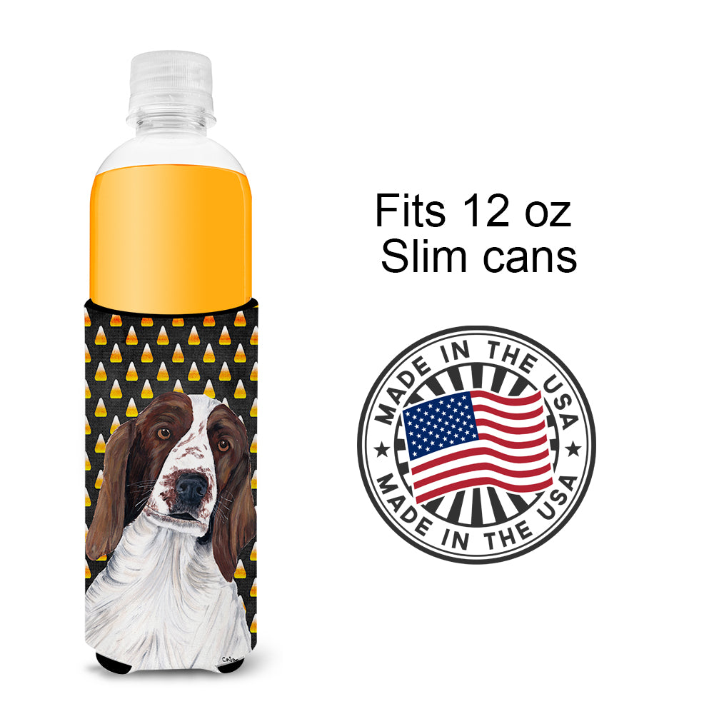Welsh Springer Spaniel Candy Corn Halloween Portrait Ultra Beverage Insulators for slim cans SC9167MUK.