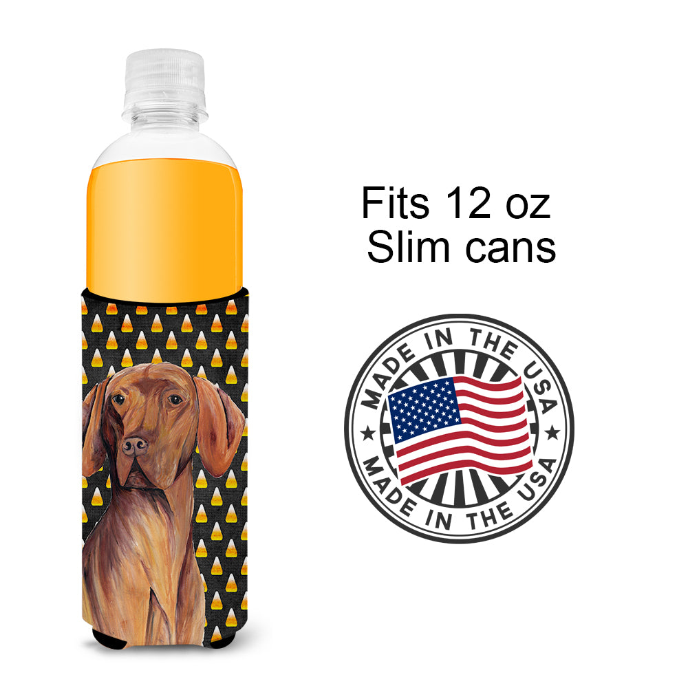 Vizsla Candy Corn Halloween Portrait Ultra Beverage Insulators for slim cans SC9169MUK.