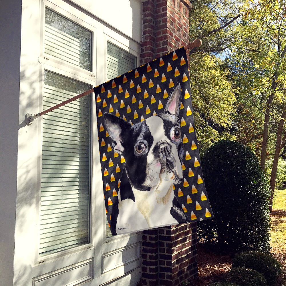 Boston Terrier Candy Corn Halloween Portrait Flag Canvas House Size