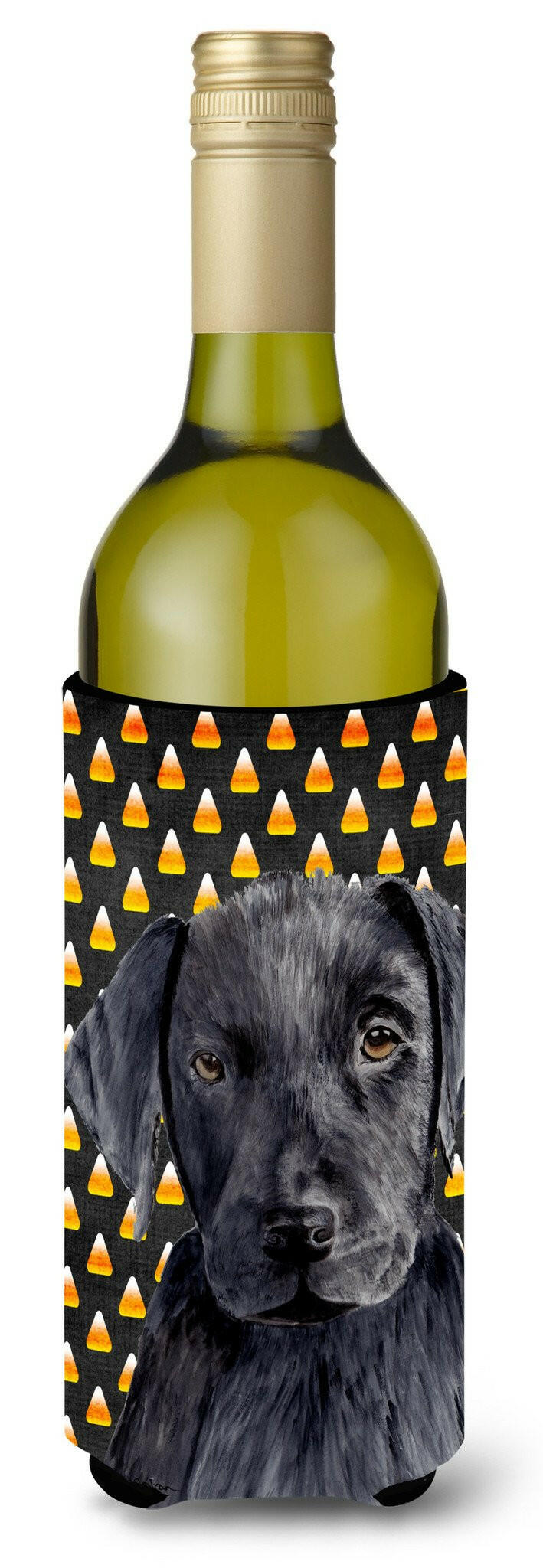 Labrador Candy Corn Halloween Portrait Wine Bottle Beverage Insulator Beverage Insulator Hugger by Caroline's Treasures