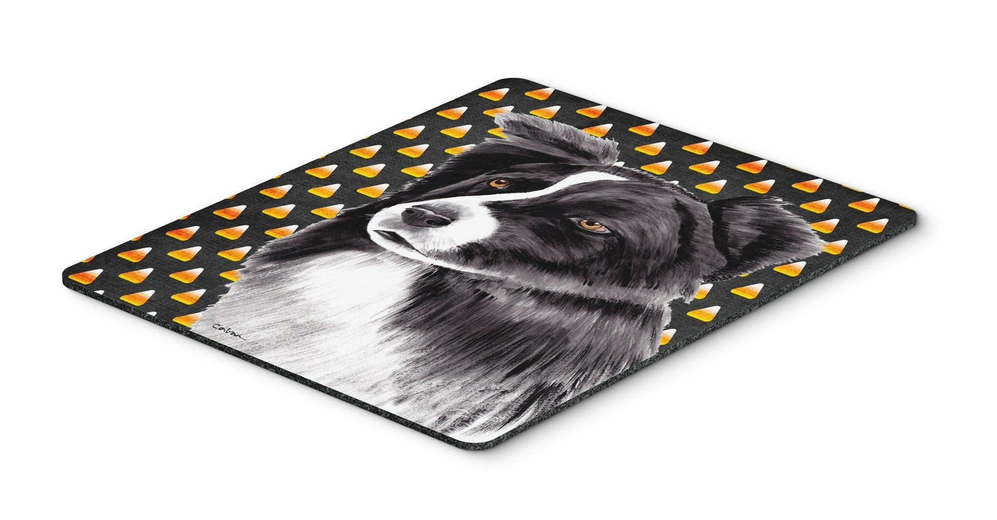 Border Collie Candy Corn Halloween Portrait Mouse Pad, Hot Pad or Trivet by Caroline's Treasures