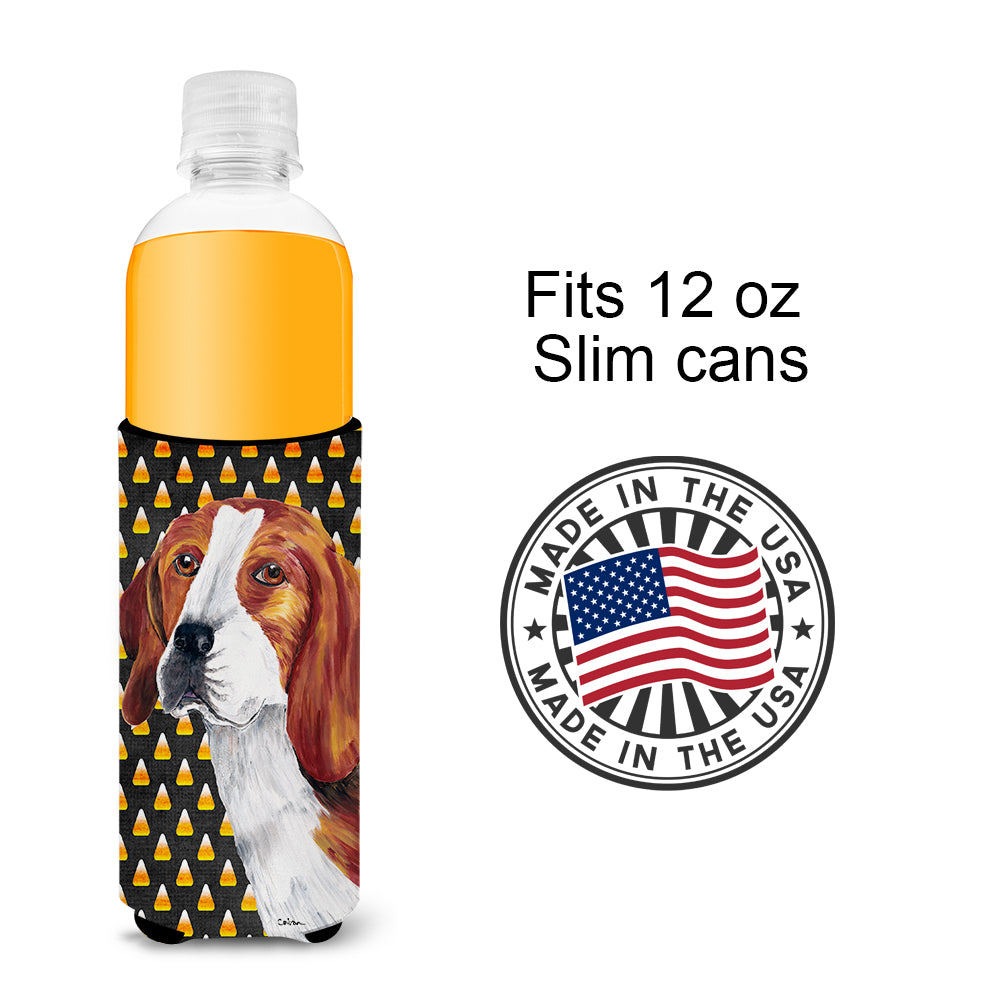 Beagle Candy Corn Halloween Portrait Ultra Beverage Insulators for slim cans SC9179MUK.