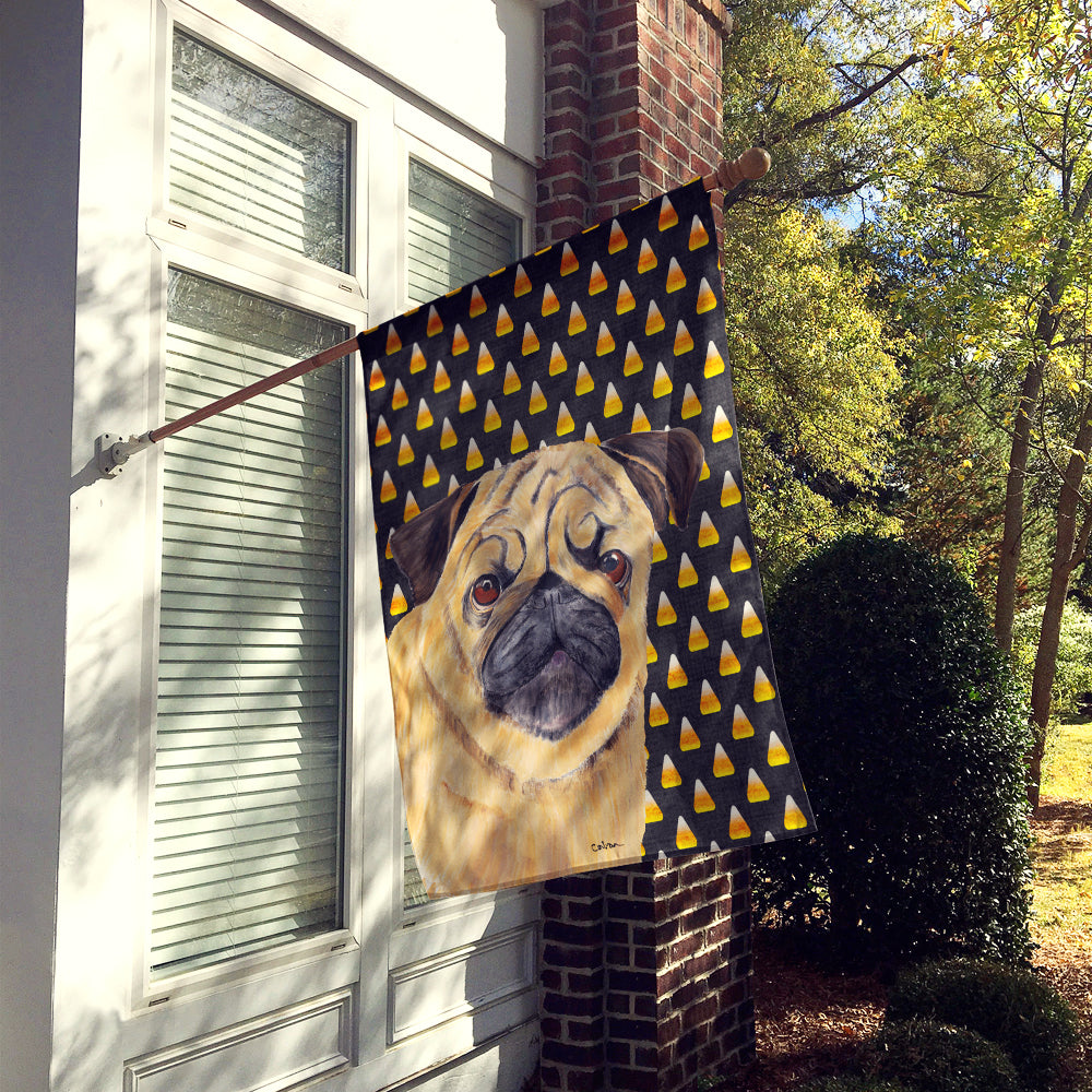 Pug Candy Corn Halloween Portrait Flag Canvas House Size