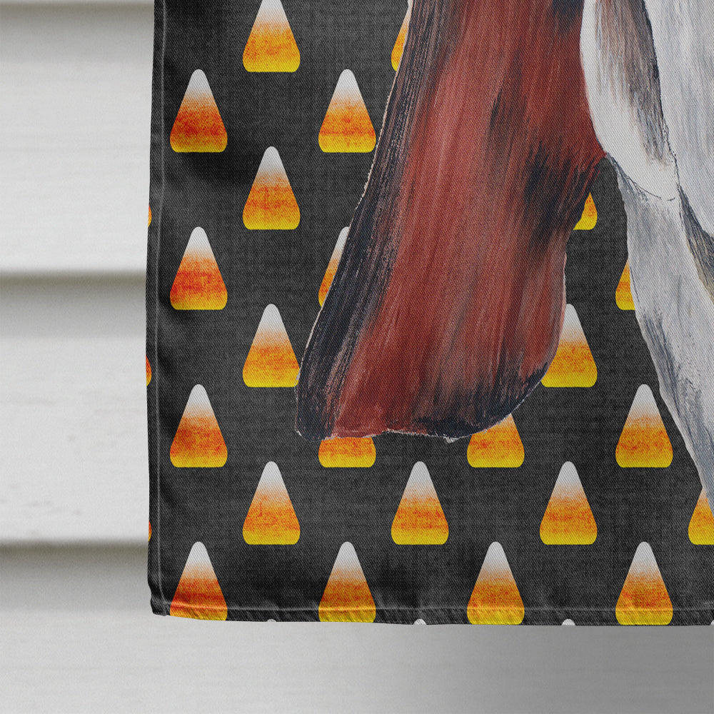 Basset Hound Candy Corn Halloween Portrait Flag Canvas House Size