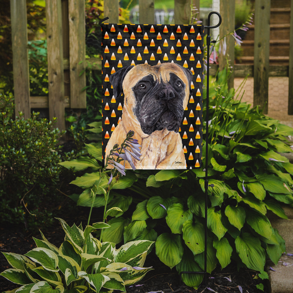 Mastiff Candy Corn Halloween Portrait Flag Garden Size