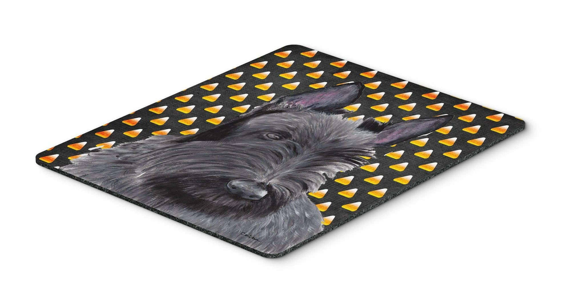 Scottish Terrier Candy Corn Halloween Portrait Mouse Pad, Hot Pad or Trivet by Caroline's Treasures