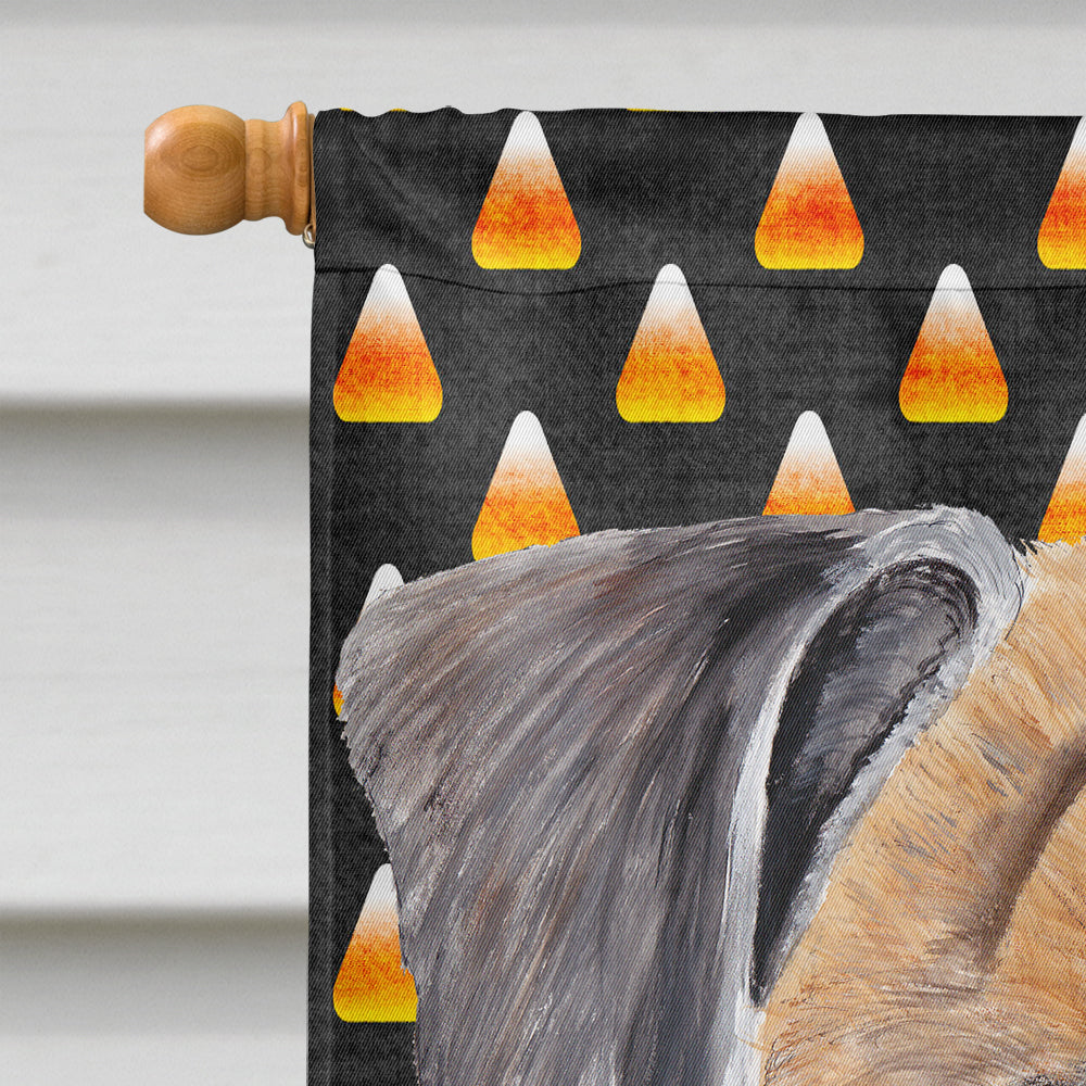 Boxer Fawn Uncropped Ears Candy Corn Halloween Portrait Flag Canvas House Size  the-store.com.