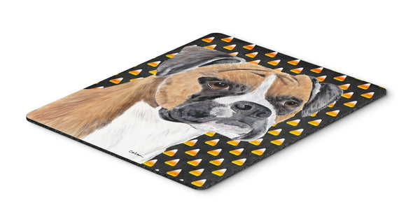 Boxer Fawn Uncropped Ears Candy Corn Halloween Mouse Pad, Hot Pad or Trivet by Caroline's Treasures