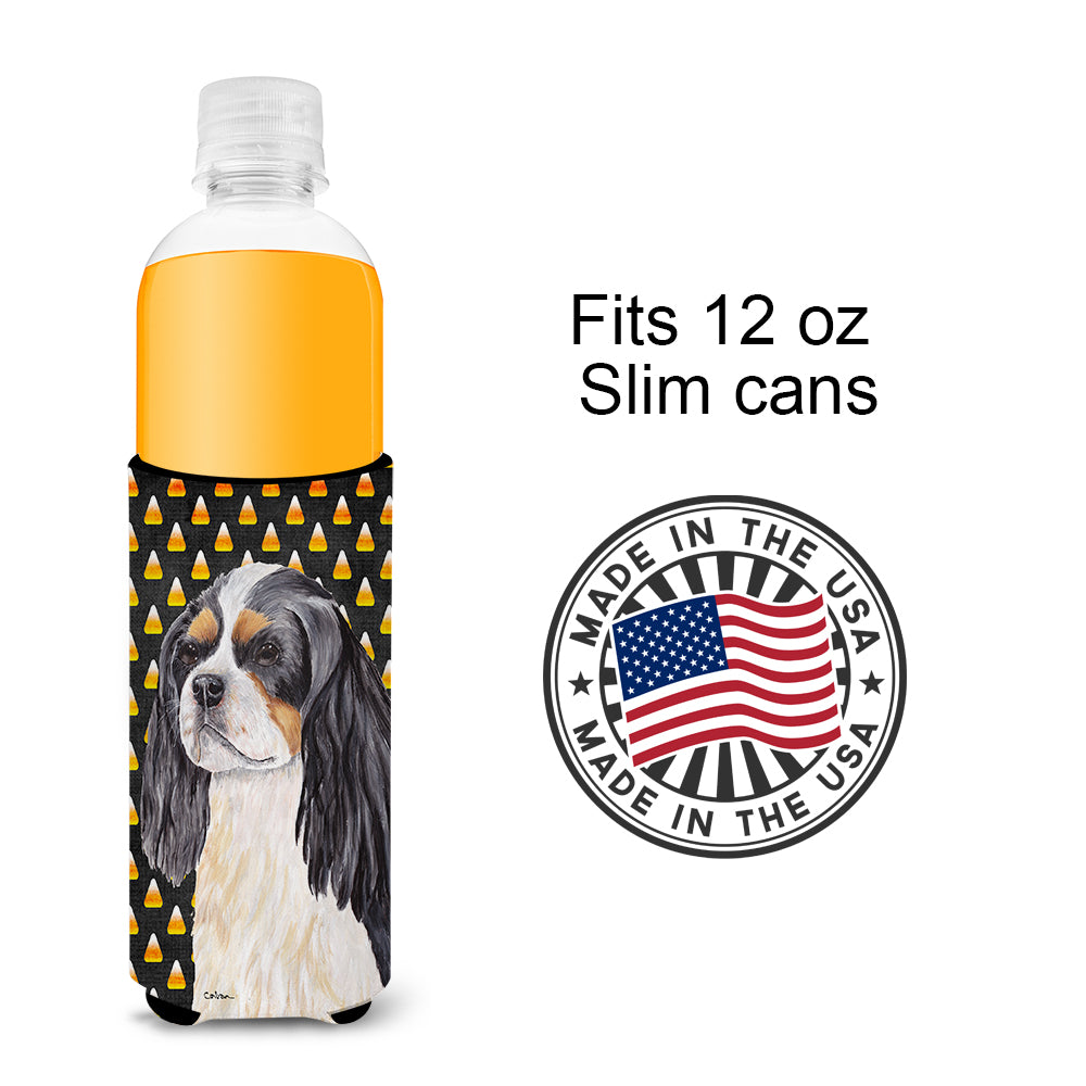 Cavalier Spaniel Tricolor Candy Corn Halloween Portrait Ultra Beverage Insulators for slim cans SC9192MUK