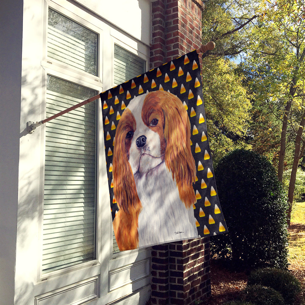 Cavalier Spaniel Blenheim Candy Corn Halloween Portrait Flag Canvas House Size