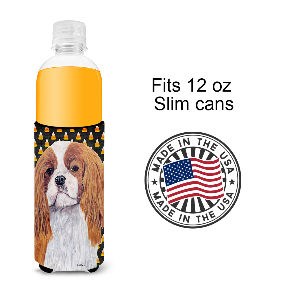Cavalier Spaniel Blenheim Candy Corn Halloween Portrait Ultra Beverage Insulators for slim cans SC9194MUK.