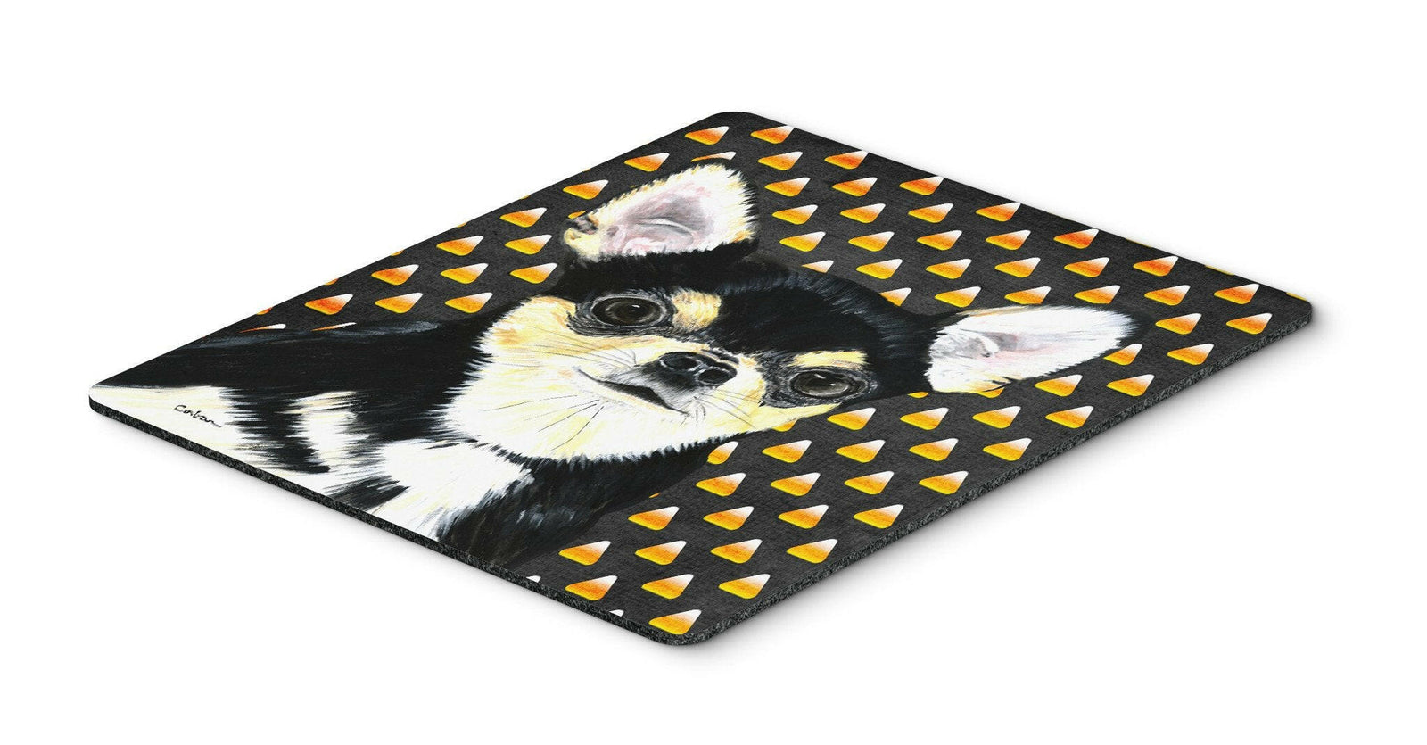 Chihuahua Candy Corn Halloween Portrait Mouse Pad, Hot Pad or Trivet by Caroline's Treasures