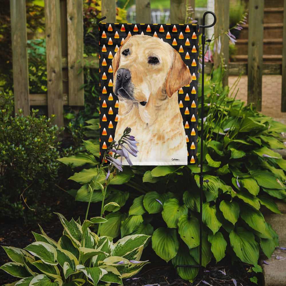 Labrador Yellow Candy Corn Halloween Portrait Flag Garden Size