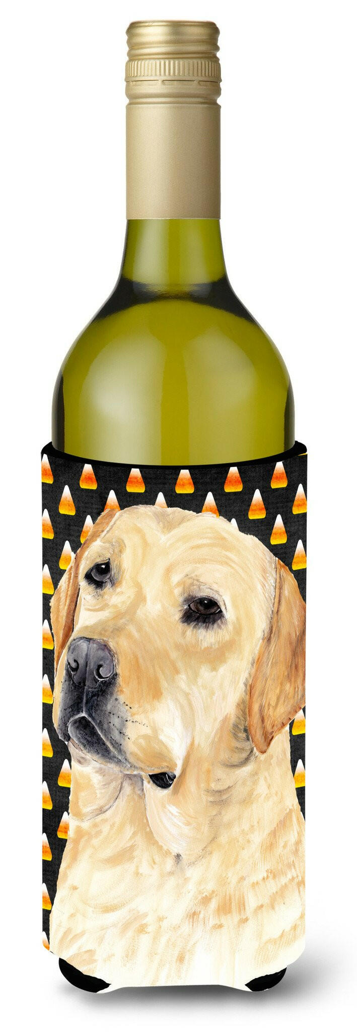 Labrador Yellow Candy Corn Halloween  Wine Bottle Beverage Insulator Beverage Insulator Hugger by Caroline's Treasures