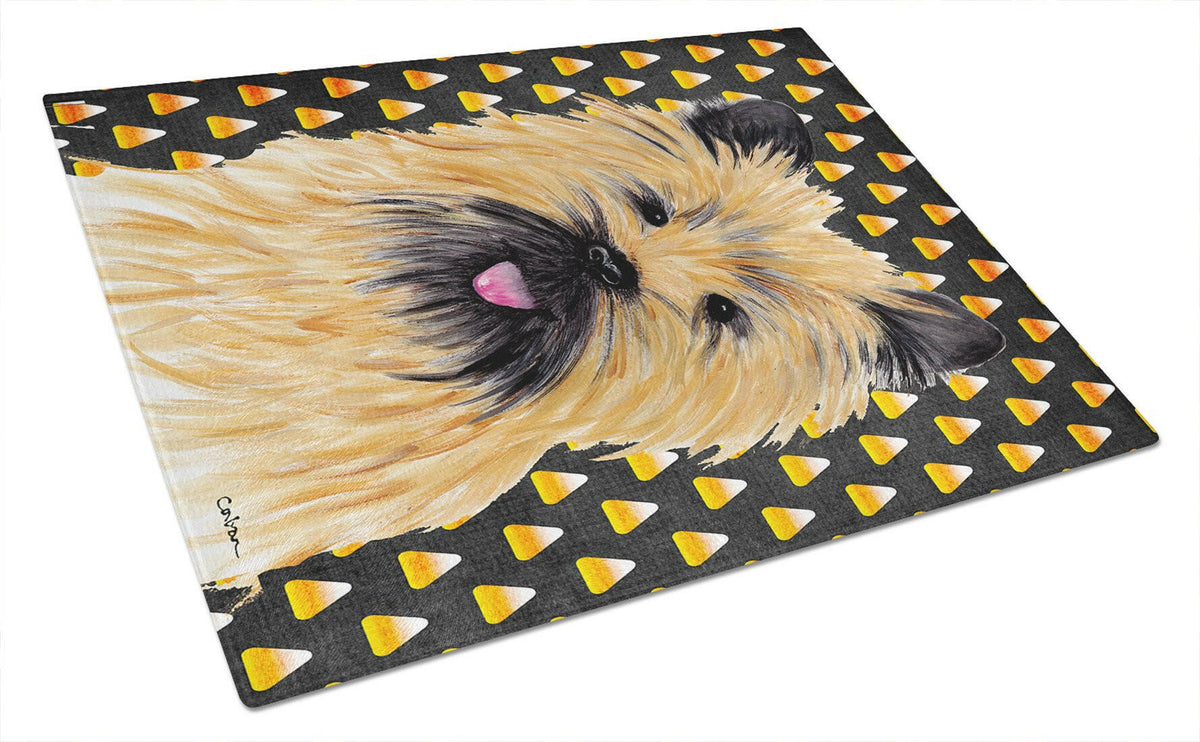 Cairn Terrier Candy Corn Halloween Portrait Glass Cutting Board Large by Caroline&#39;s Treasures
