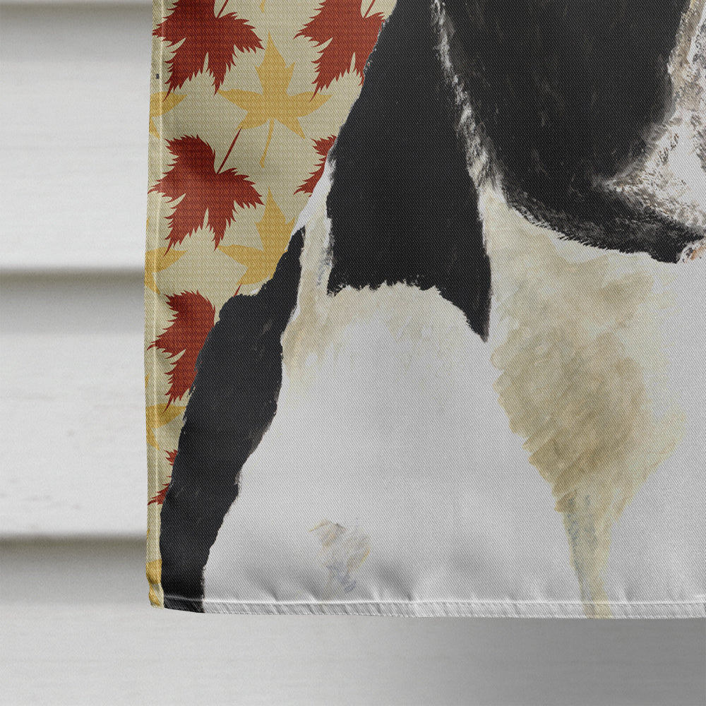 Boston Terrier Fall Leaves Portrait Flag Canvas House Size