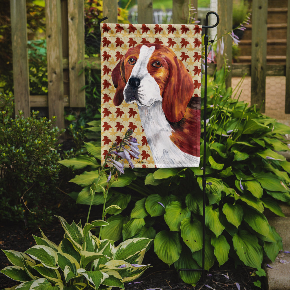 Beagle Fall Leaves Portrait Flag Garden Size