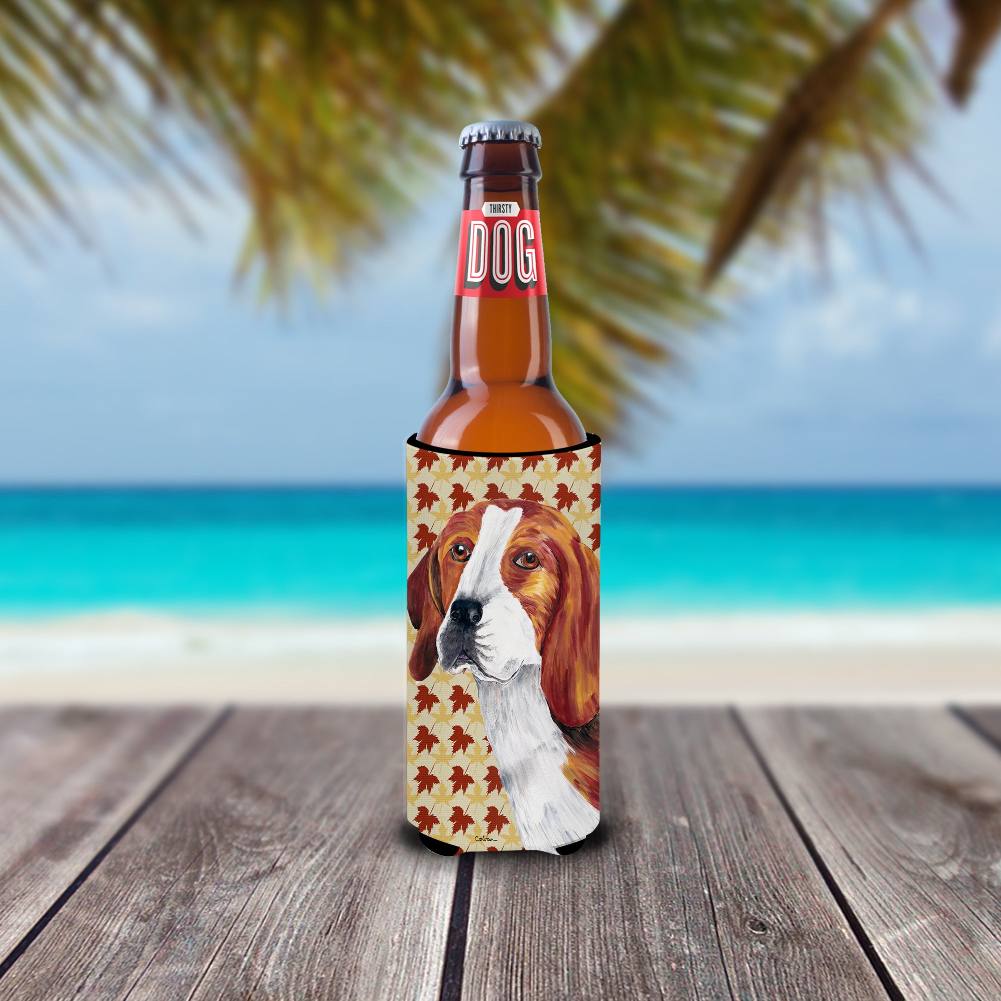 Beagle Fall Leaves Portrait Ultra Beverage Insulators for slim cans SC9209MUK