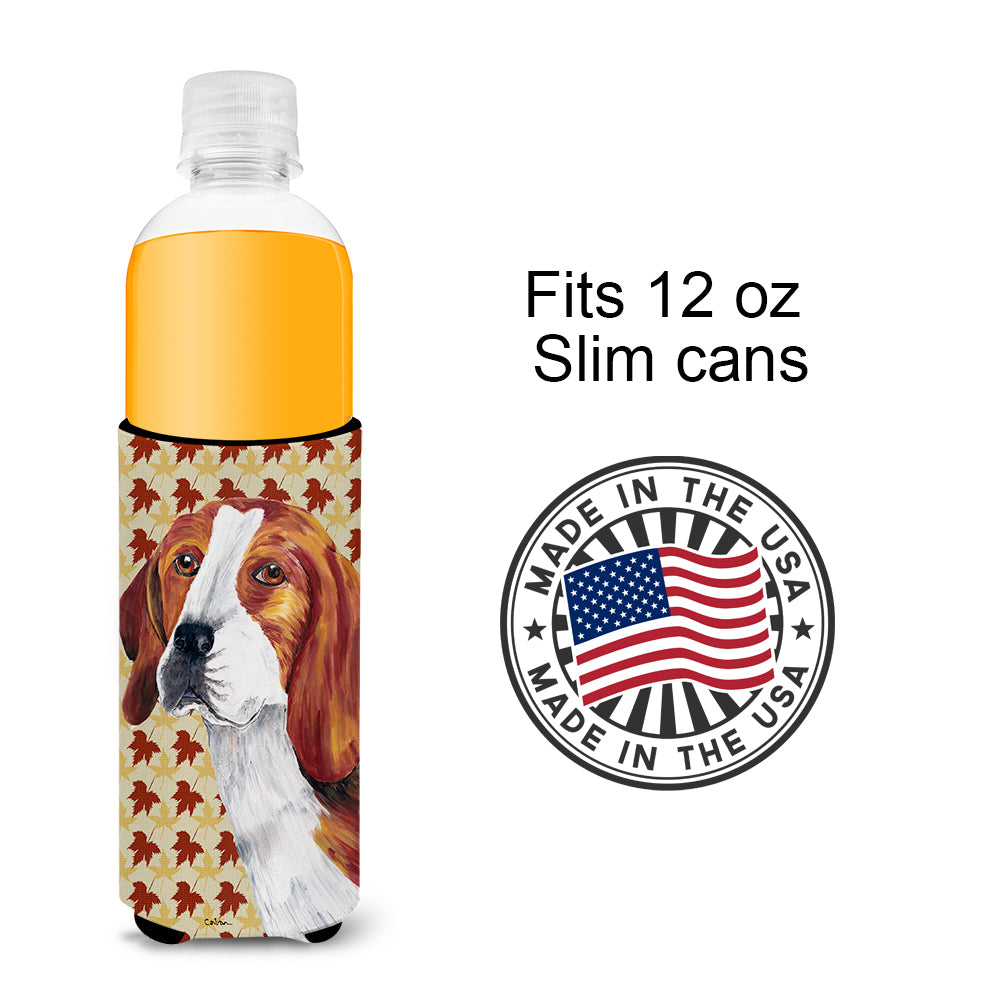 Beagle Fall Leaves Portrait Ultra Beverage Insulators for slim cans SC9209MUK.