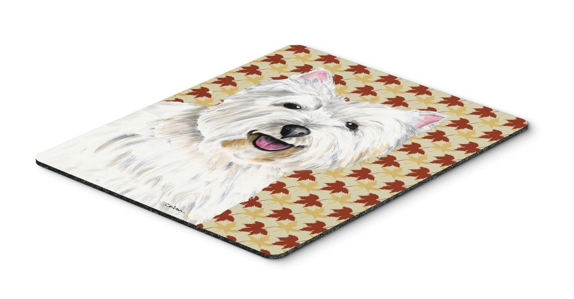 Westie Fall Leaves Portrait Mouse Pad, Hot Pad or Trivet by Caroline's Treasures