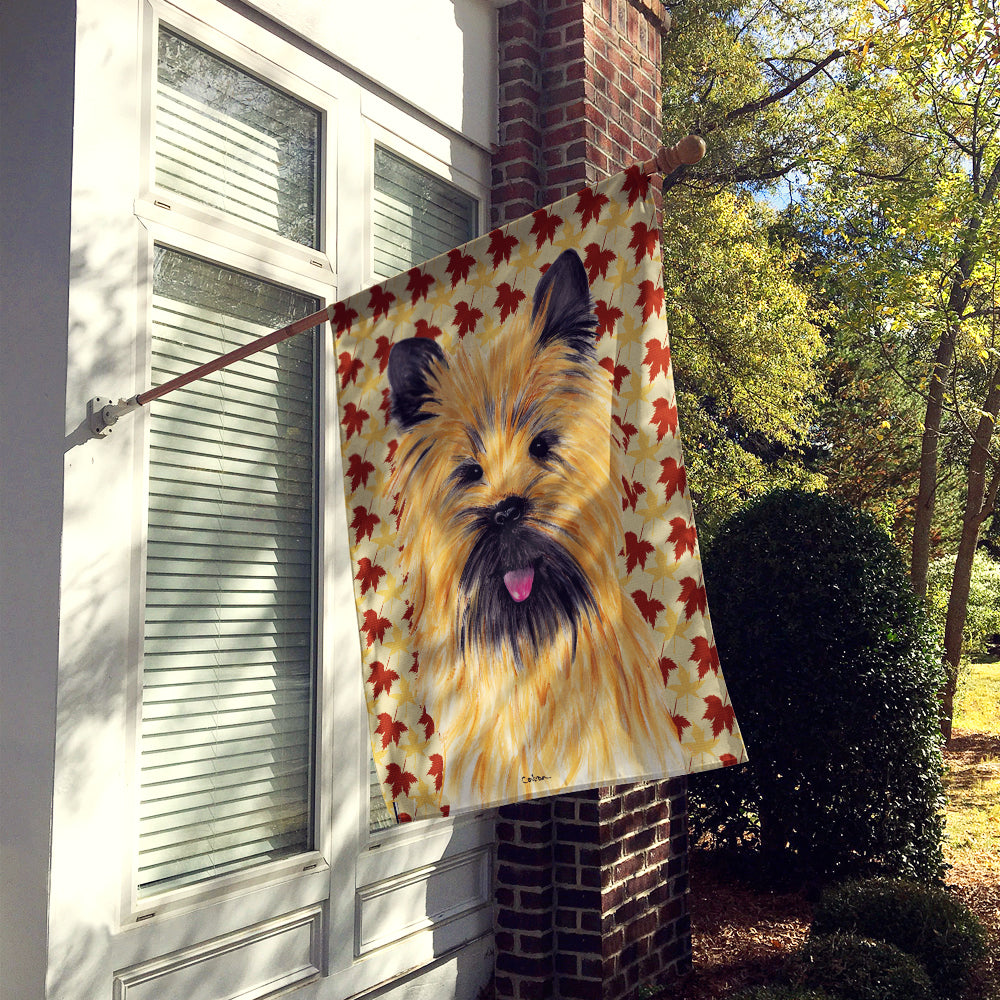 Cairn Terrier Fall Leaves Portrait Flag Canvas House Size  the-store.com.