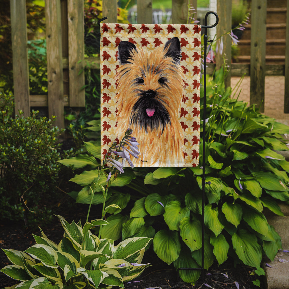 Cairn Terrier Fall Leaves Portrait Flag Garden Size.