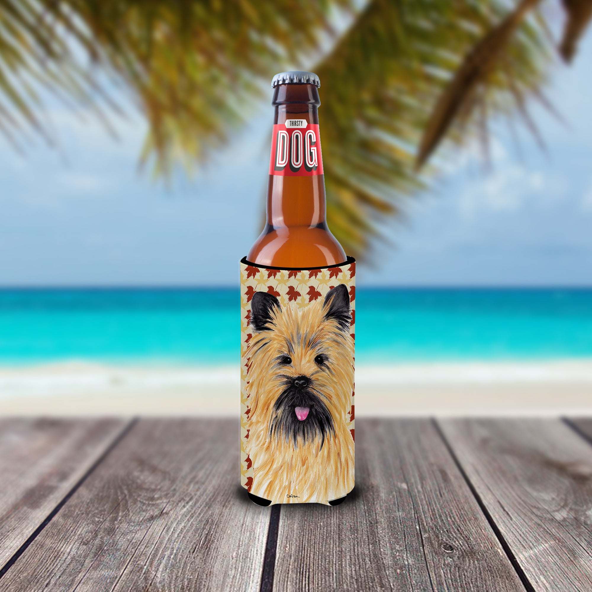 Cairn Terrier Fall Leaves Portrait Ultra Beverage Isolateurs pour canettes minces SC9215MUK