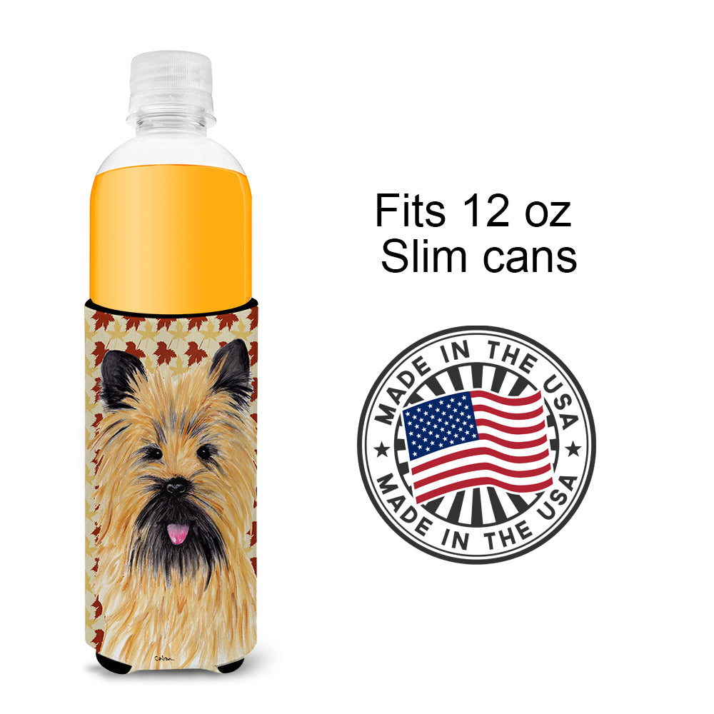 Cairn Terrier Fall Leaves Portrait Ultra Beverage Insulators for slim cans SC9215MUK.