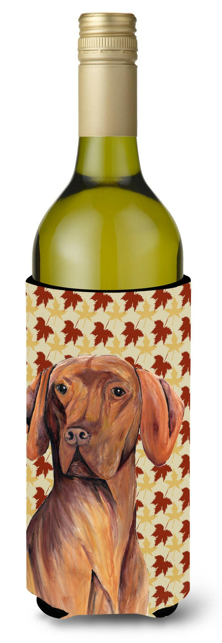 Vizsla Fall Leaves Portrait Wine Bottle Beverage Insulator Beverage Insulator Hugger SC9219LITERK by Caroline&#39;s Treasures