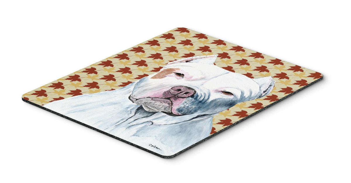 Pit Bull Fall Leaves Portrait Mouse Pad, Hot Pad or Trivet by Caroline&#39;s Treasures