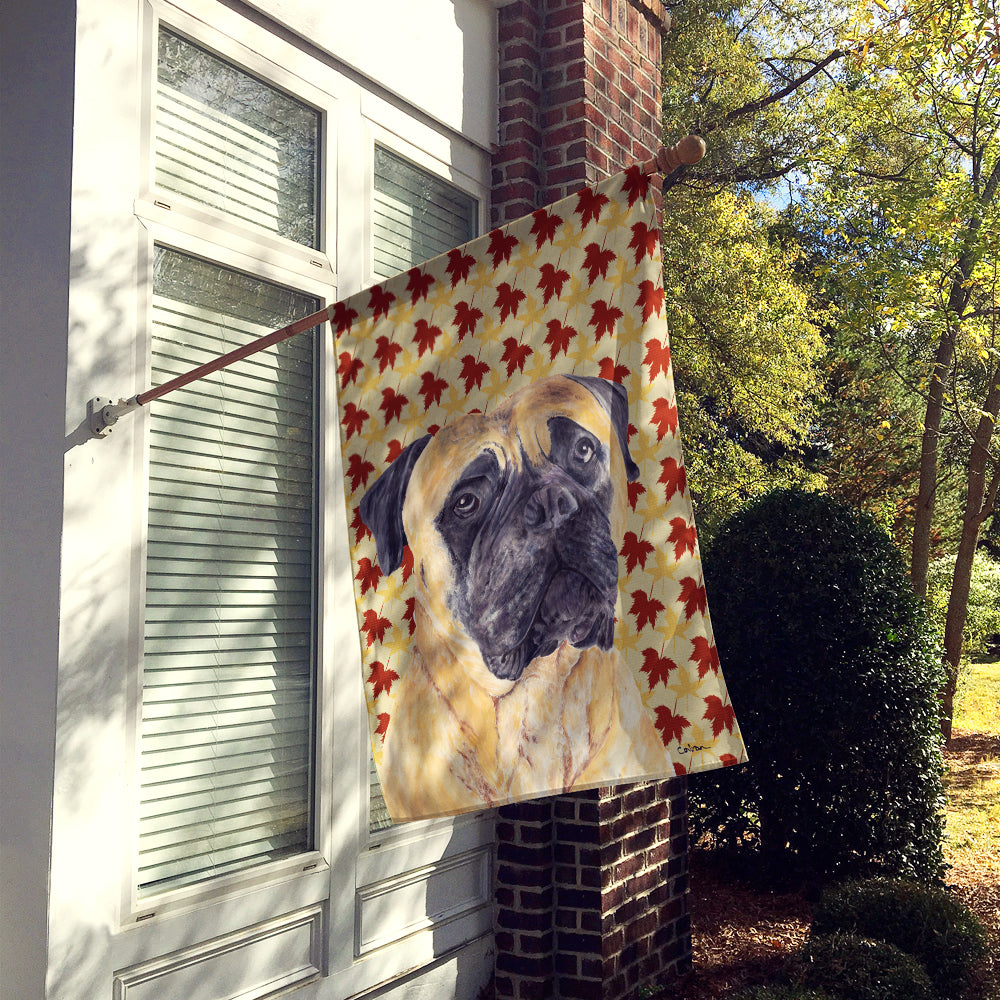 Mastiff Fall Leaves Portrait Flag Canvas House Size