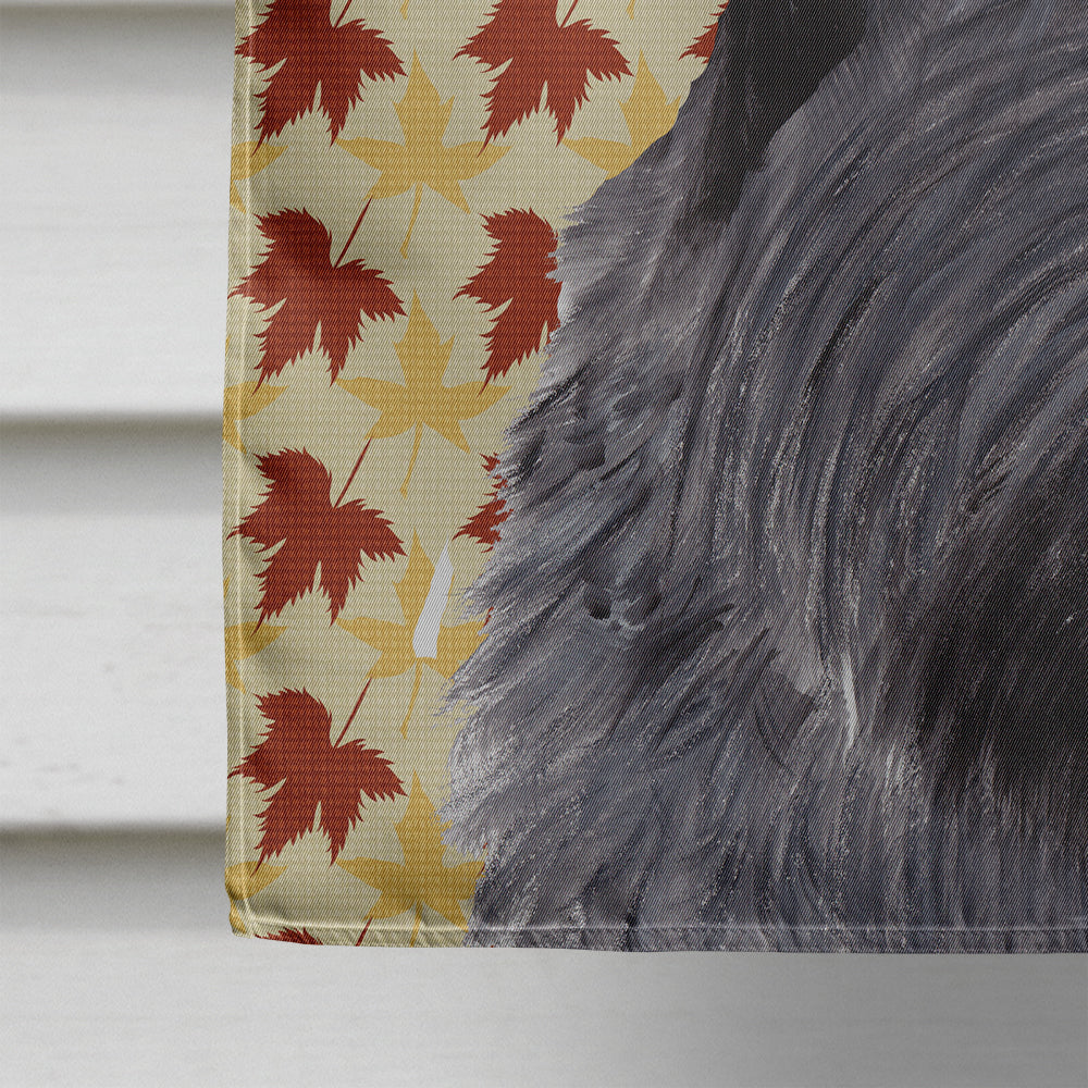 Scottish Terrier Fall Leaves Portrait Flag Canvas House Size  the-store.com.